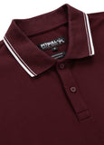 PIQUE STRIPES REGULAR Dark Burgundy Polo T-shirt