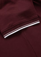 PIQUE STRIPES REGULAR Dark Burgundy Polo T-shirt