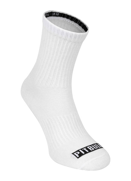 PITBULL High Ankle Thin 3pack White Socks