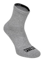 PITBULL High Ankle 3pack Grey Socks