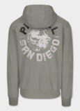 Men's Zip-up hoodie DOG SD - Dusty Salvia