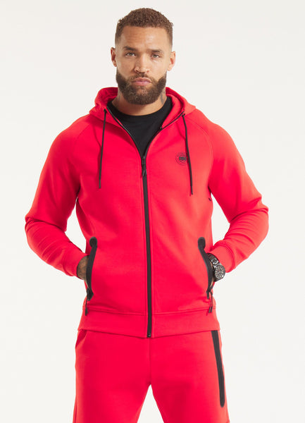 Zip-up hoodie DOGWOOD - Fluo red
