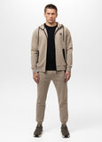 Men's Zip-up hoodie DOGWOOD - Dark sand