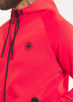 Zip-up hoodie DOGWOOD - Fluo red
