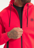 Zip-up hoodie DOGWOOD - Fluo red
