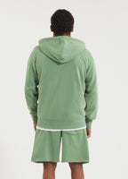 Men's Zip-up hoodie Washed Lancaster II - Sage green