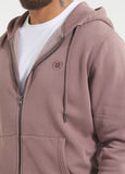 Men's Zip-up hoodie Washed Lancaster II - Burgundy