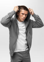 Men's Zip-up hoodie Washed Lancaster II - Gray
