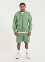Men's Zip-up hoodie Washed Lancaster II - Sage green