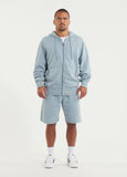 Men's Zip-up hoodie Washed Lancaster II - Washed blue