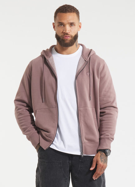 Men's Zip-up hoodie Washed Lancaster II - Burgundy