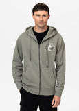 Men's Zip-up hoodie Washed PLANET SURF - Gray Harbour