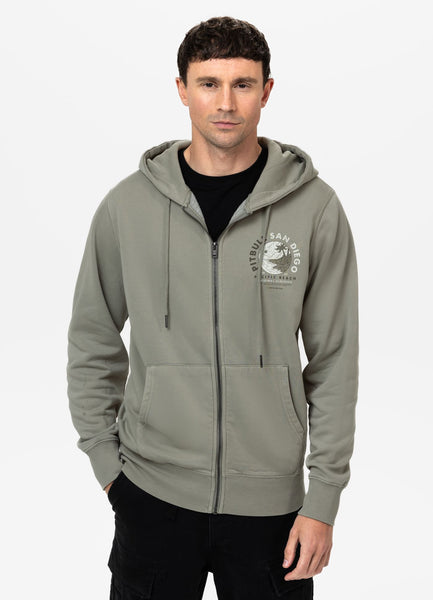 Men's Zip-up hoodie Washed PLANET SURF - Gray Harbour