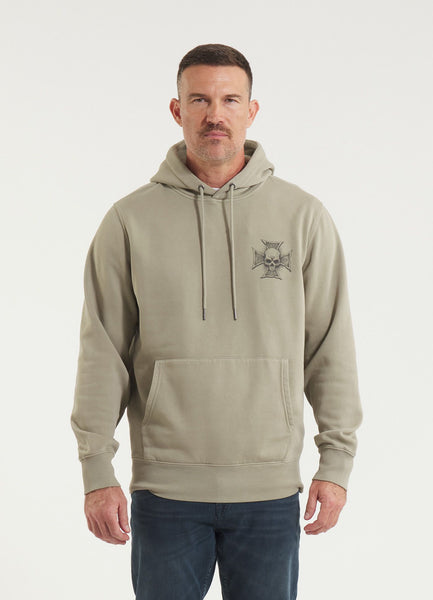 Men's Hoodie Washed BITE ME - Gray Harbour