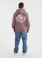 Men's Hoodie Washed DOG SD - Burgundy