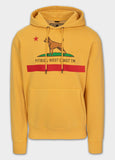 Men's Hoodie Washed CALIFORNIA FLAG - Washed yellow