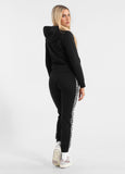 Women's zip-up hoodie French Terry La Deta - Black