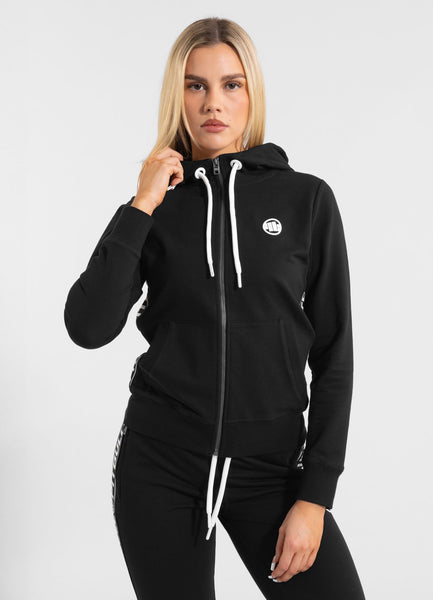 Women's zip-up hoodie French Terry La Deta - Black