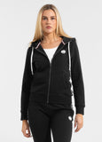 Women's zip-up hoodie French Terry La Deta - Black