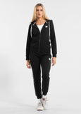 Women's zip-up hoodie French Terry La Deta - Black