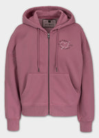Women's zip-up hoodie Washed MANZANITA HEART - Pink