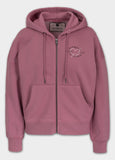 Women's zip-up hoodie Washed MANZANITA HEART - Pink