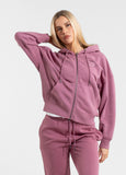 Women's zip-up hoodie Washed MANZANITA HEART - Pink