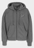 Women's zip-up hoodie Washed MANZANITA HEART - Gray