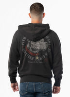 Zip-up hoodie Washed STRENGTH & RESPECT