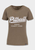 Women's T-Shirt Denim Washed ANGEL LOGO - Coyote brown