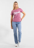 Women's T-Shirt Denim Washed ANGEL LOGO - Pink
