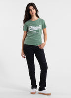 Women's T-Shirt Denim Washed ANGEL LOGO - Green