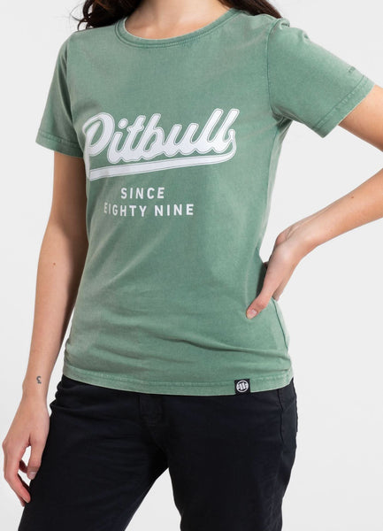 Women's T-Shirt Denim Washed ANGEL LOGO - Green