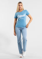 Women's T-Shirt Denim Washed ANGEL LOGO - Light blue