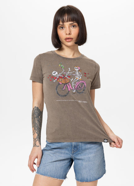 Women's T-Shirt Denim Washed CRUISINANDBOOZIN - Dark brown