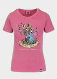 Women's T-Shirt Denim Washed DOUBLETROUBLE - Pink