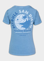 Women's T-Shirt Denim Washed PLANET SURF - Light blue