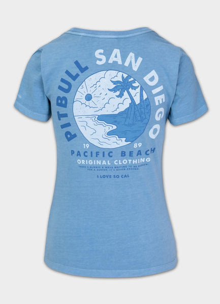 Women's T-Shirt Denim Washed PLANET SURF - Light blue