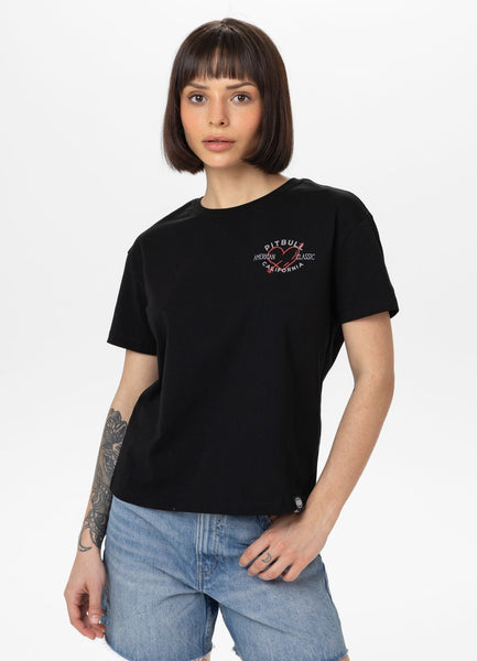 Women's T-Shirt Oversize HEART -  Black