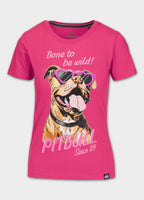Women's T-Shirt SUNGLASSES DOG - Raspberry