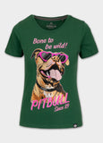 Women's T-Shirt SUNGLASSES DOG - Green
