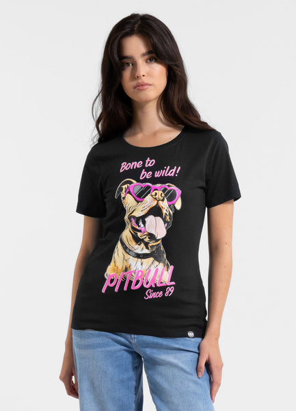 Women's T-Shirt SUNGLASSES DOG - Black