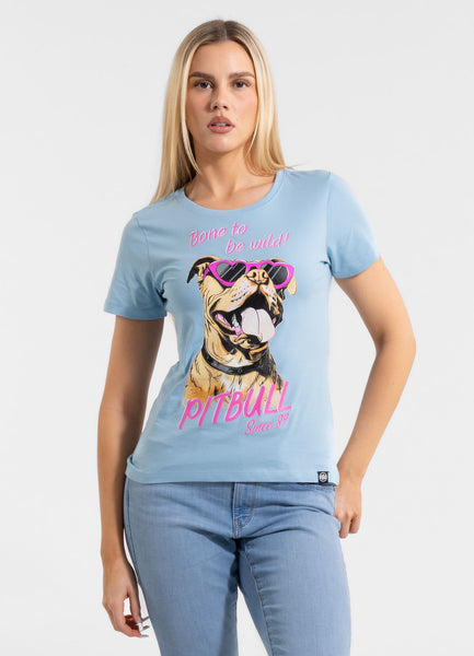 Women's T-Shirt SUNGLASSES DOG - Light blue