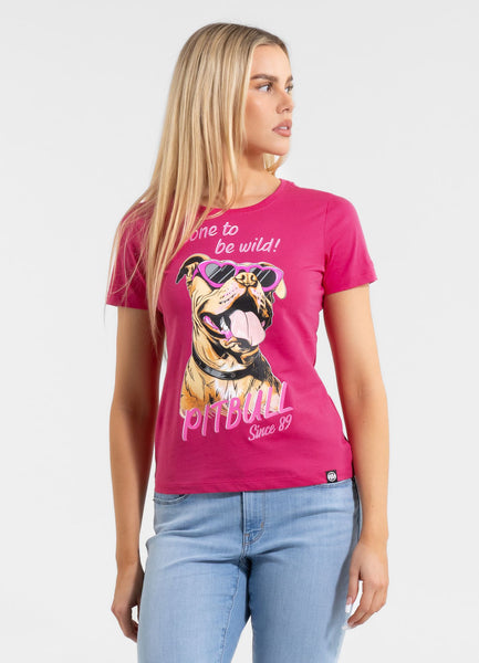 Women's T-Shirt SUNGLASSES DOG - Raspberry