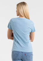 Women's T-Shirt SUNGLASSES DOG - Light blue