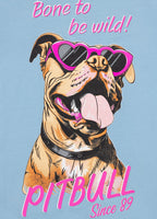 Women's T-Shirt SUNGLASSES DOG - Light blue
