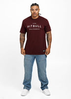 Men's T-Shirt Garment Washed USA CAL - Dark Burgundy