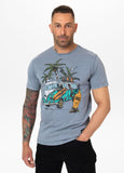 Men's T-Shirt Denim Washed OPEN BEACH - Light blue