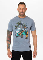 Men's T-Shirt Denim Washed OPEN BEACH - Light blue