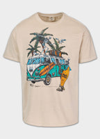 Men's T-Shirt Denim Washed Raw OPEN BEACH - Light sand